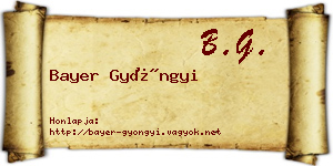 Bayer Gyöngyi névjegykártya